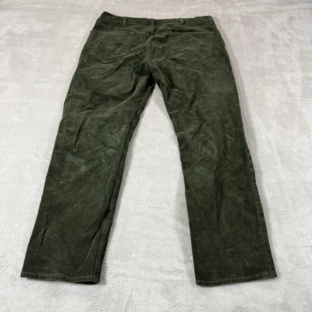 Banana Republic Mens 38x32 Travel Slim Fit Green Corduroy Pants Chino Preppy
